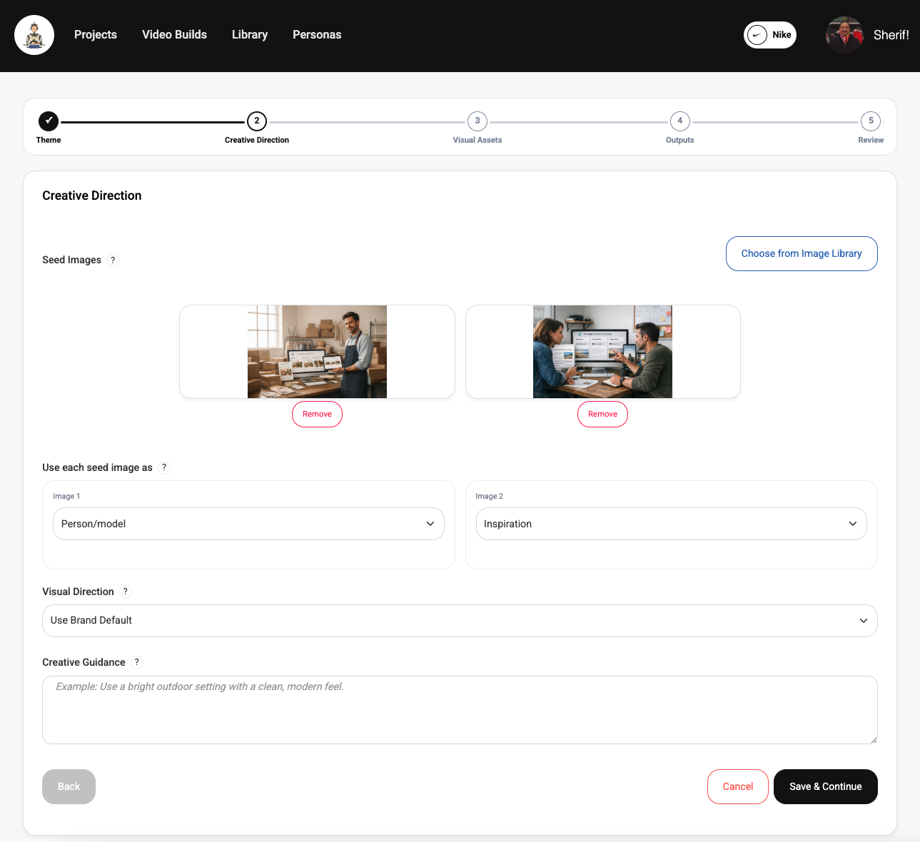 Seed images and creative direction help article screenshot